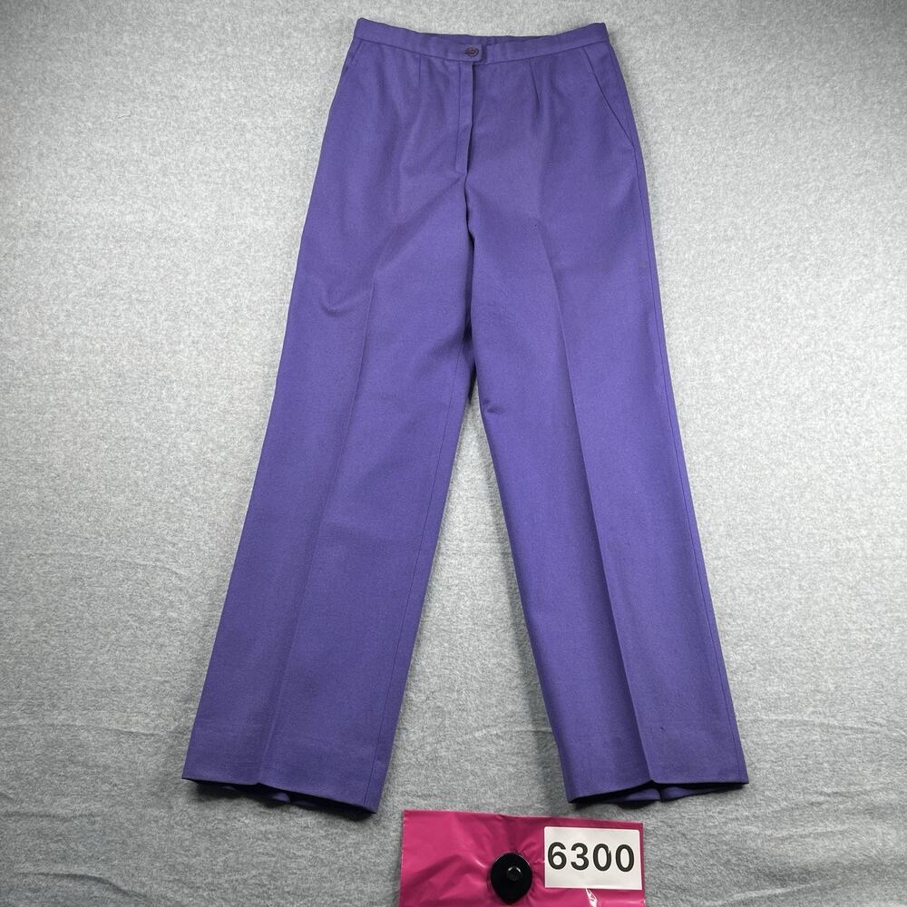 Pendleton Virgin Wool Dress Pants Womens Size 12 Purple Casual Lined *SEE